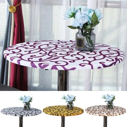 Stretch Tablecloths Cocktail Table Covers Fashion Style Round Elastic Table Cover Home Decor Wedding Party Table Cloth Tight Fit