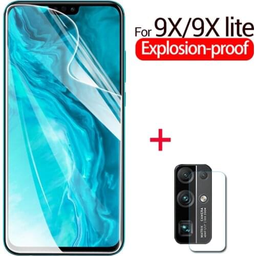 2in1 100D Full cove Hydrogel film for huawei honor 9X lite 9xlite Screen Protector for xonor 9 x lite 9xlite camera lens protect
