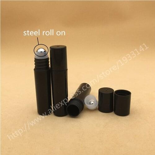 Hot sale 500pcs 5ml Plastic bottle with steel roller for essential oils,roll-on refillable perfume bottle