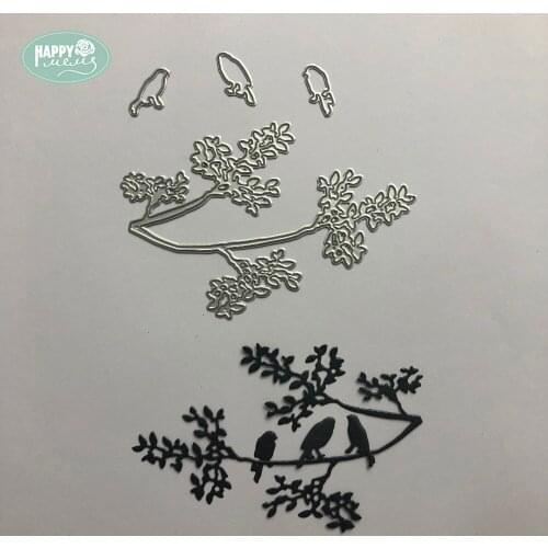 Happymems New Style Tree And Bird Cutting Dies Card Making Embellishments For Scrapbooking Home Decoration Die Cut