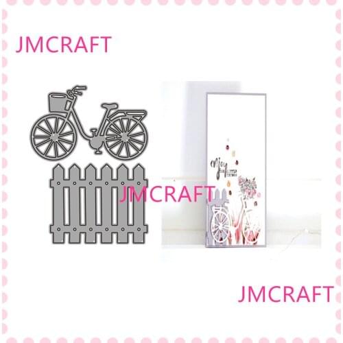 JMCRAFT 2021 Fence And Bicycle Decoration Metal Cutting Dies DIY Scrapbook Handmade Paper Craft Metal Steel Template Dies
