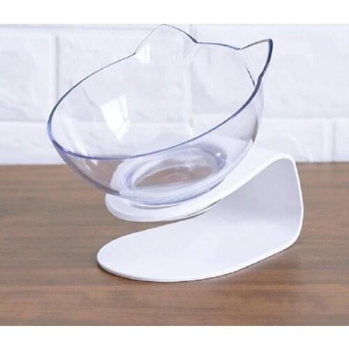 JOYLIVE Cat Bowl With Cervical Protection Double Blasting Cat Bowl Transparent Dog Bowl Non-slip Bowl
