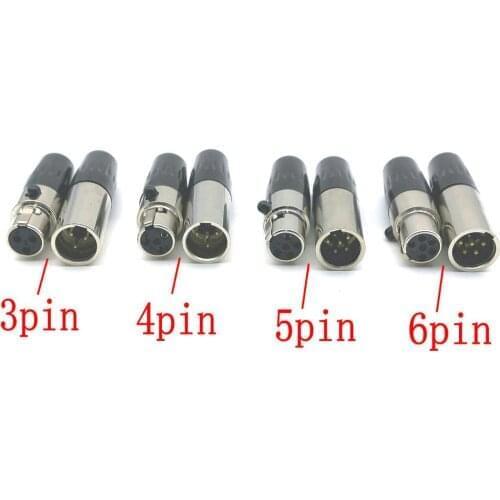1set Mini XLR 3pin 4pin 5pin 6pin (XLR Female + XLR Male plugs) Cable DIY