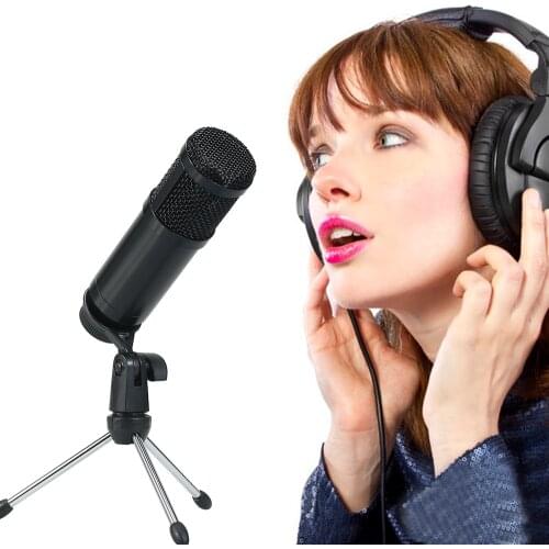 USB Microphone PC Condenser Microphone Vocals Recording Studio Microphone for YouTube Video Skype Chatting Game Podcast w/Tripod