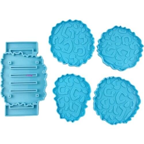 Leopard Print Coaster Epoxy Resin Silicone Mold Set Mould DIY Crafts Decoration