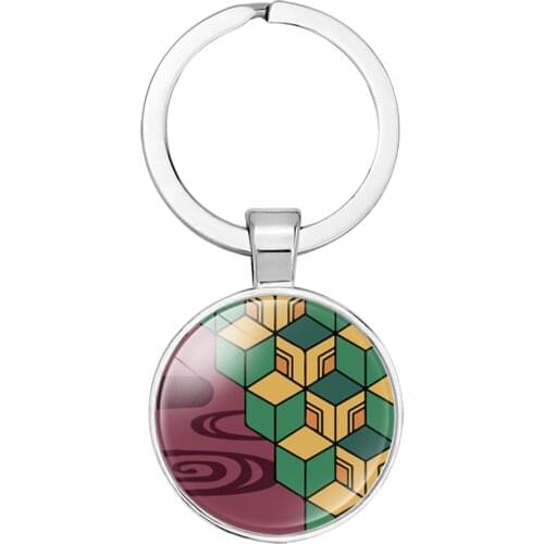 2020 Best Selling Fashionable Cosplay Anime Demon Slayer Kimetsu no Yaiba Key Chains Two-sided Keychain Cosplay Pendant Keyring