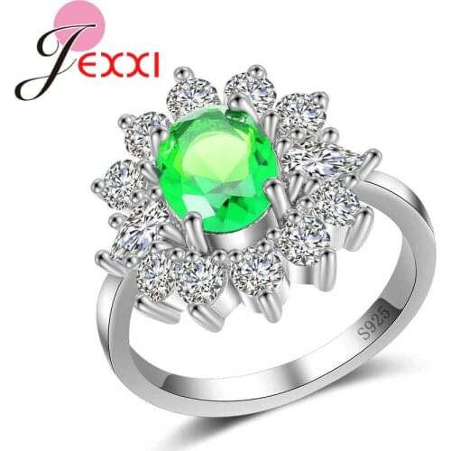 Trendy Hot Sale High Quality Shining Zirconia 925 Sterling Silver Wedding Band Ring For Women Korean Gem Stone Luxury Jewelry