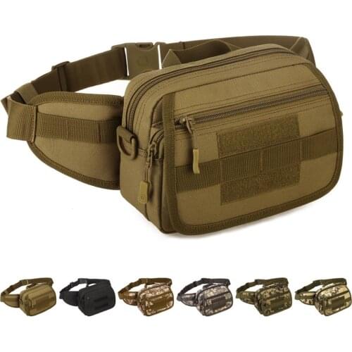 Men women army fans tactical waist pack three use combination waist bag multi functional outdoor cross waist bag camouflage bag