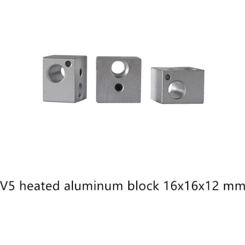 3d printer parts V5 heating block 16mmx16mmx12mm aluminum alloy all metal extruder 16x16x12