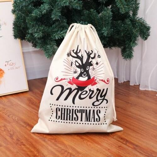 New Large Calico Bag Bundle Pocket Christmas Gift Bag Candy Bag Christmas Apple Bag Jewelry Drawstring Bag