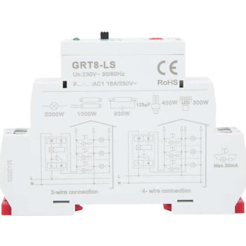 Off Delay Timer Relay Time Relay Delay Staircase Switch Type Power Distribution Control Equipment GRT8 LS AC230V Latching