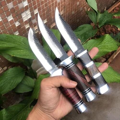 Outdoor Hunting Knife High-carbon Steel Damascus Pattern Straight Knives Camping Fishing Survival Equipment Tools Saber