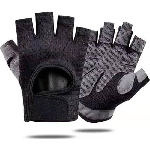 Men Fitness Gloves Breathable Mesh Strength Training Absorb Sweat Cycling Gloves Sunscreen Racing Motorcycle Fingerless Gloves