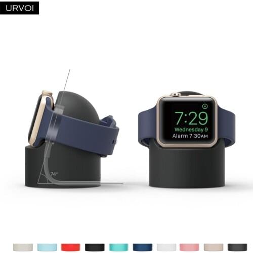 URVOI stand for apple watch series 6 SE 5 4 3 2 1 holder watchOS 5 Nightstand keeper silicone home charging dock for classic