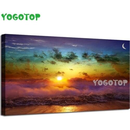 Full Square drill 5D Diy Diamond Painting mosaic Sunset Sea Waves Cross Stitch Rhinestone Embroidery landscape Sticker YY5278