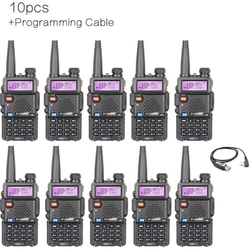 10 PCS BAOFENG UV-5R Two Way Radio Black Ham Amateur Walkie Talkie Dual Band VHFUHF 136-174 / 400-520MHz