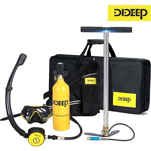 DIDEEP 1L Scuba Diving Tank Oxygen Cylinder Set Respirator Snorkeling Tube Diving Glasses Storage Bag buceo Snorkeling Equipment