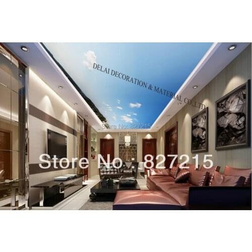 S-1295/ Blue Sky /Print Ceiling tiles /PVC Stretched Ceiling Film/Home or Ceiling Decoration/Function as Ceiling Panel