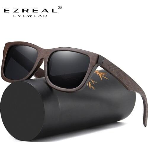 EZREAL Hamdmade Natural Polarized Wooden Sunglasses Men Bamboo Sun glasses Women Brand Designer Original Wood Glasses S3833