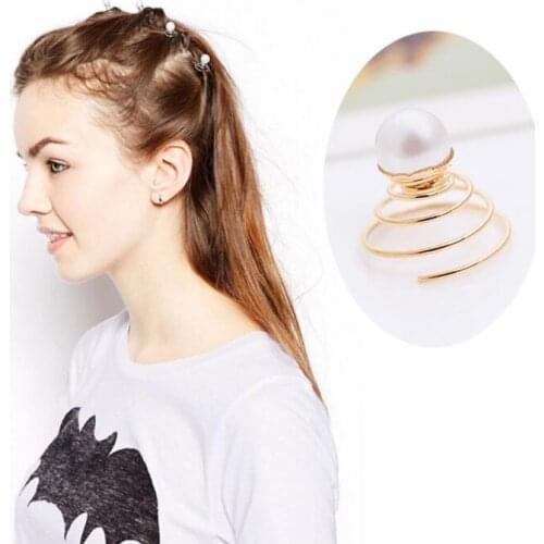 Wedding Bridal Pearl Hair Bobby Pins Spiral Spin Screw Clip Styling Tools Twist Barrette for Women Hair Jewelry