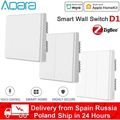 Aqara Wall Switch Smart ZigBee Zero Line Fire Wire Light Remote Control Wireless Key Wall Switch Without Neutral Mijia Home