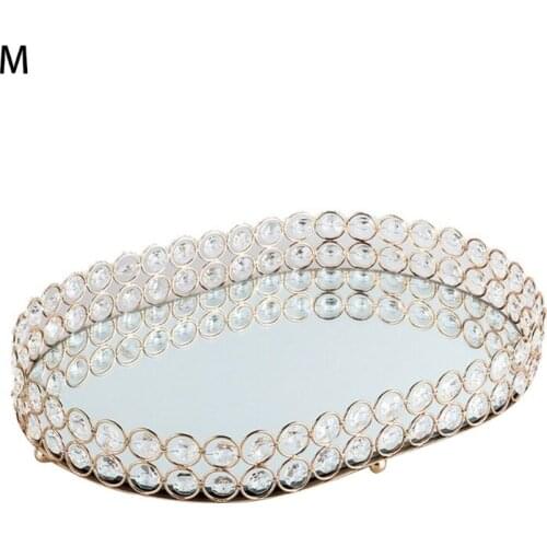 Mirror Tray Crystal Cosmetic Perfume Tray Decorative Tea Lights Tray Ornate Jewe 94PF