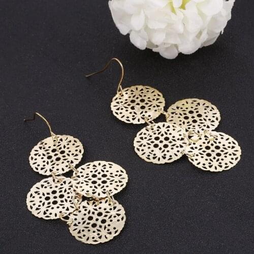 New Boucle D'oreille Femme 2020 Drop Dangle Earrings Gold Clover Long Earrings for Women Big Jewelry Pendientes Mujer Moda Donna