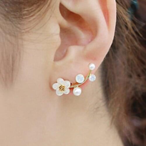 New Ladies Earrings Fashion Jewelry Imitation Pearl Shell Flower Earring Leaves Branches Gift Earrings For Women