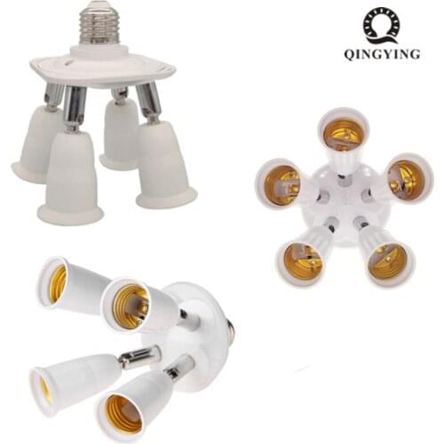 1pcs 3/4/5 in 1 Light Socket Splitter Bases E27 to E27 Adapter Converter Holder Flexible Extended Standard for LED Lamp Bulbs