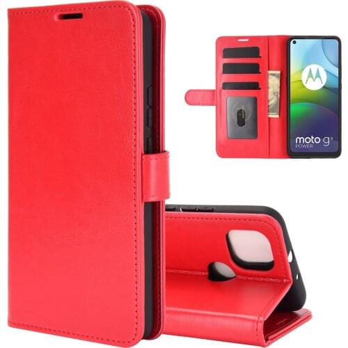 10pcs/lot R64 Wallet Leather Stand PU+TPU Cover with card slot for Motorola Moto P40 G9 G9 Plus G9 Power MOTO Edge