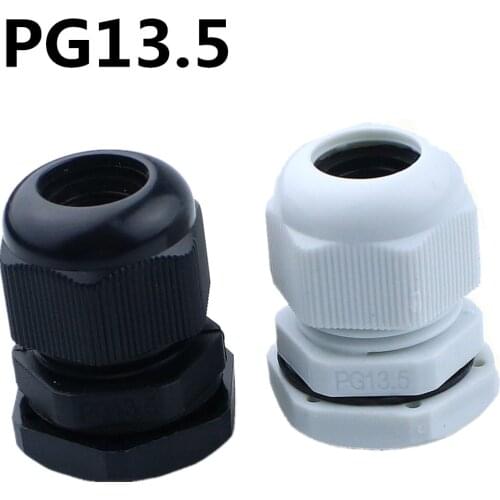 10pcs High Quality IP68 PG13.5 6-12MM Waterproof Nylon Cable Gland No Waterproof Gasket Plastic Cable Gland