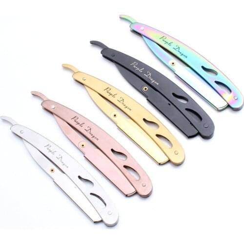 14*2cm 1 Pcs Professional Men Straight Barber Edge Steel Folding Shaving Knife Hair Removal Tools Shaving Razor With Blade