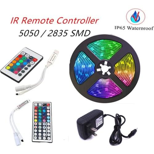 5M 10M 15M 5050 Led Strip DC 12 V RGB Flexible Tape Led Ribbon Led Strip Light With IR Remote For Home kitchen Christmas Party