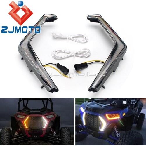 6500K Amber/White Turn Signal Light Signature Front Headlight For Polaris RZR XP Turbo S 4 Turbo Xp 1000 XP 4 XP4 1000 2018-2021