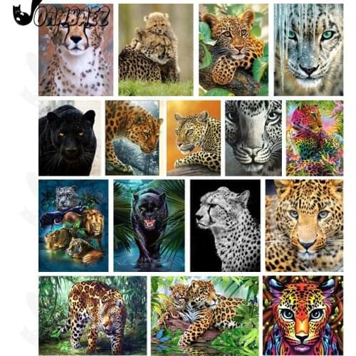 Diamond Painting Abstract Color Wild Animal 5D Diy Leopard Wall Art Sticker Diamond Embroidery Room Home Decoration Gift