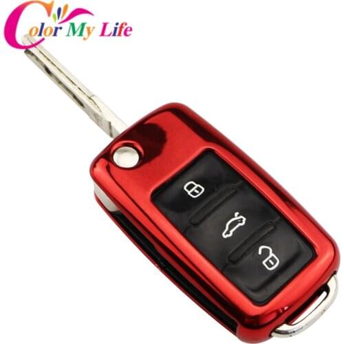 Color My Life Remote TPU Car Key Case for VW Golf Bora Jetta POLO Passat for Skoda Superb Octavia Fabia for Seat Ibiza Leon