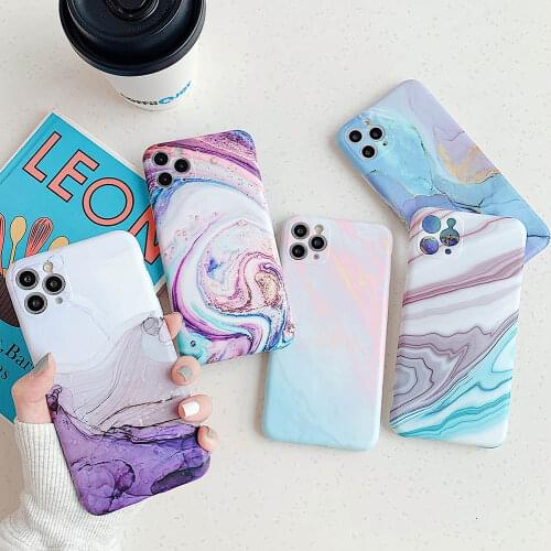 New Marble Texture Phone Case For iPhone 11 Pro Max Soft TPU Cases For iPhone XR X XS Max 7 8 Plus IMD Matte Colorful Back Cover