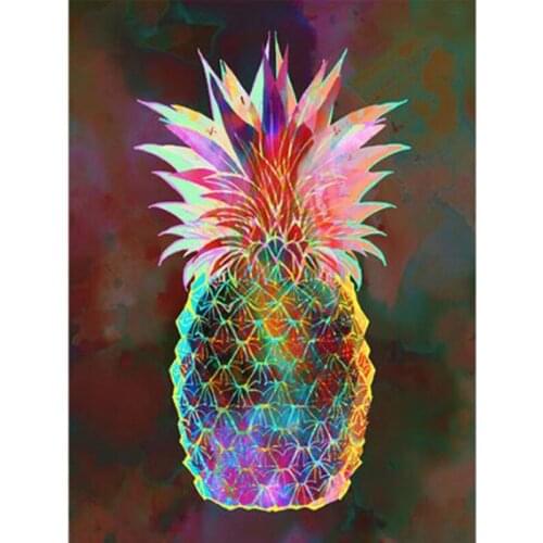 DIY Diamond Painting Full Square/Round Drill "Colored Pineapple" 3D Diamond Rhinestone Embroidery Cross Stitch Gift Home Decor