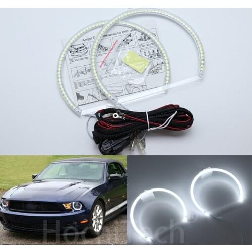 For ford mustang 2010 2011 2012 Ultra bright SMD white LED angel eyes 2600LM 12V halo ring kit daytime running light