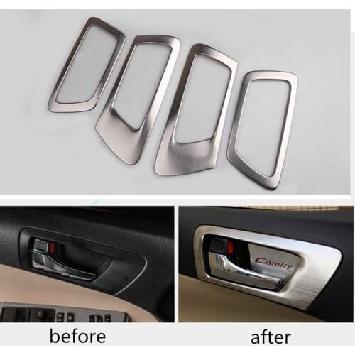 For Toyota Camry 2015 Auto Part Inner Door Handle Cover Interior Door Handle Protector Stainless Steel 4Pcs Per Set