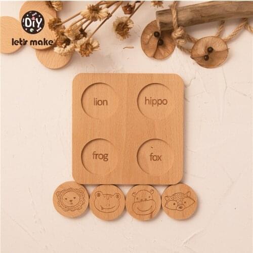 New Hand Grab Boards Toys Wooden Animals Head Cognition Round Tangram Jigsaw Children 3D Puzzle Educational Montessori Toys