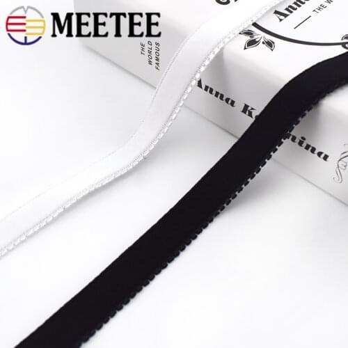Meetee 20M 12mm Elastic Bands Suede Bra Underwear Shoulder Strap Rubber Band DIY Pants Clothes Sewing Stretch Webbing Accessory
