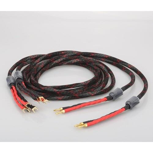 Audiocrast HI-End Western Electric Speaker Cable HIFI Audiophile Cable banana to Spade Biwire speaker cable HIFI