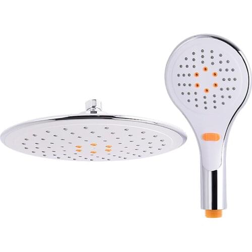ABS Plastic Chrome Round Rainfall Water Saving Bathroom Accessories Hand Shower Head Set With 3 Functions Hand Shower