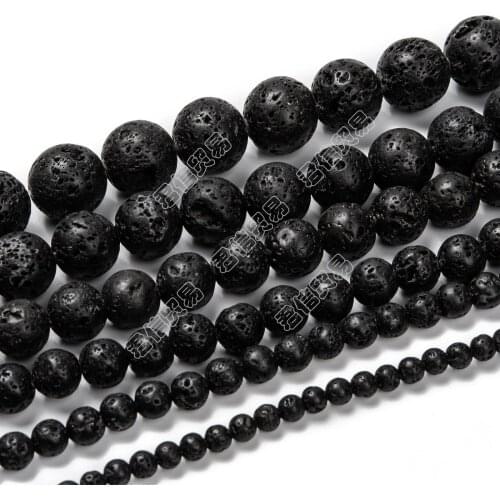 Pandahall 5 Strands 4/6/8/10/12/14mm Round Natural Lava Stone Bead Strands Round Beads For Jewelry Making