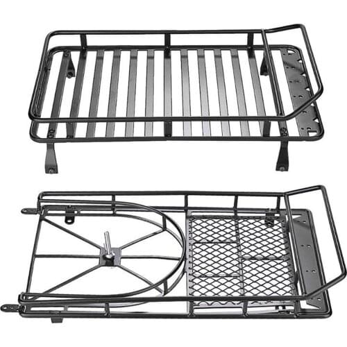 Metal Car Roof Rack Removable Luggage Carrier Rack for 1/10 Axial SCX10 90046 90047 D90 RC Car Accessories