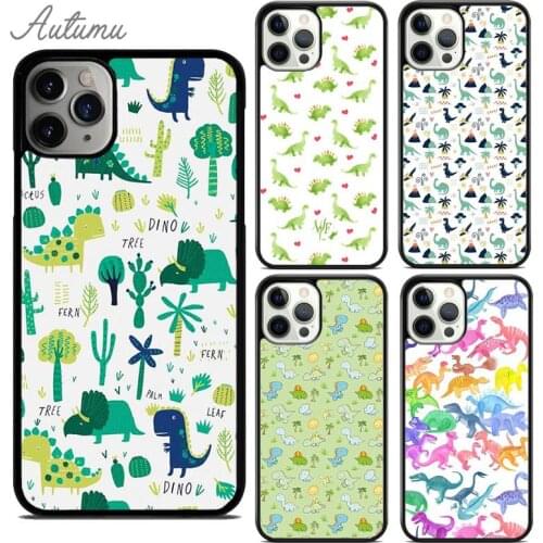Cute Dinosaur Baby Phone Case for iPhone 11 12 Pro Max mini X XR XS SE 2020 5s 6S 7 8 Plus Samsung Galaxy S8 S9 S10 Cover shell