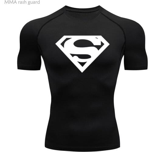 Mens Top T-shirt Summer short sleeve shirt Quick dry Fitness Muscle shirt Compressed skin Multiple solid colors Jogging suit