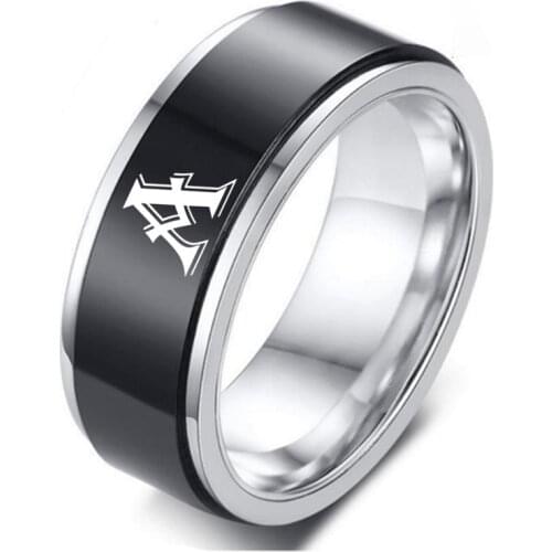 8MM Personalised Initial Ring Engrave A to Z Alphabet Stainless Steel Signet Blank Plain Ring Band 12 Zodiac Ring For Men Women