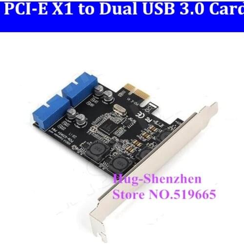 PCI Express PCIE to Dual 19/20 Pin USB 3.0 PCI-e X1 to 2 ports 19pin USB3.0 Header adapter card for Desktop optical drive